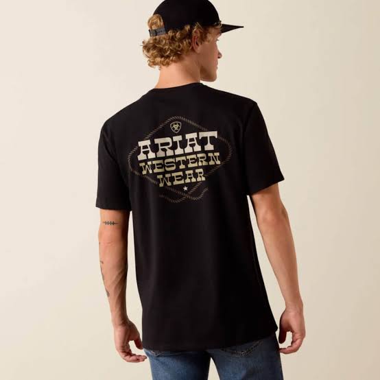 Ariat Mns Country and Western Lockup SS Tee Black