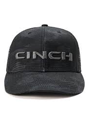 Cinch Mens Black Logo Trucker Cap
