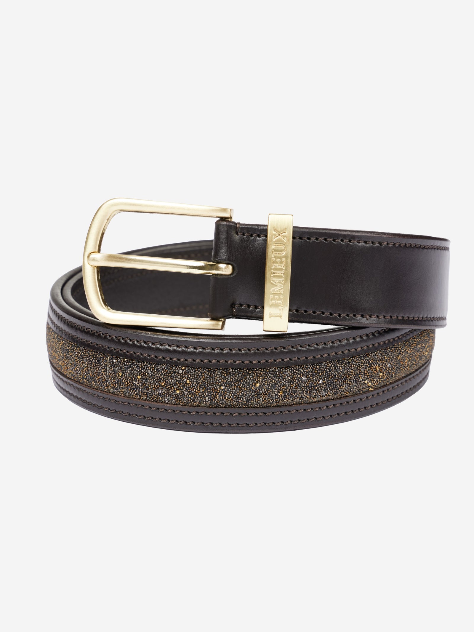 LeMieuxCrystalInsertBeltBrown | Country Clothing - Belts | Saddleworld Ipswich