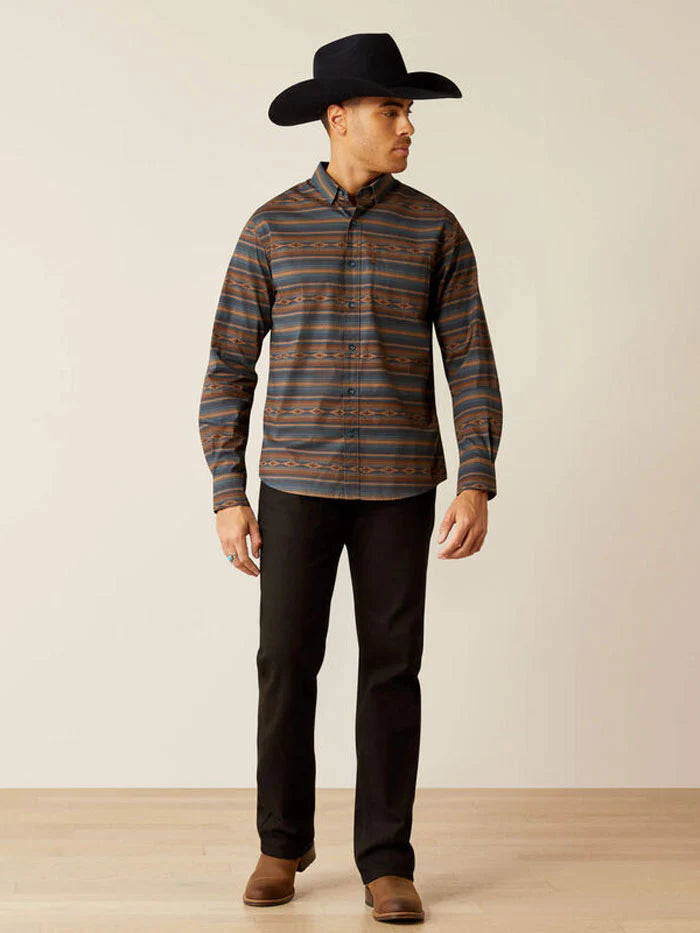 Ariat Mns Mayor Modern Fit LS Shirt Turquoise