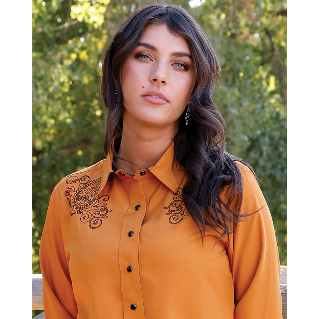 CruelGirlWmnsCopperSolidShirt | Country Clothing - Ladies Shirt | Saddleworld Ipswich