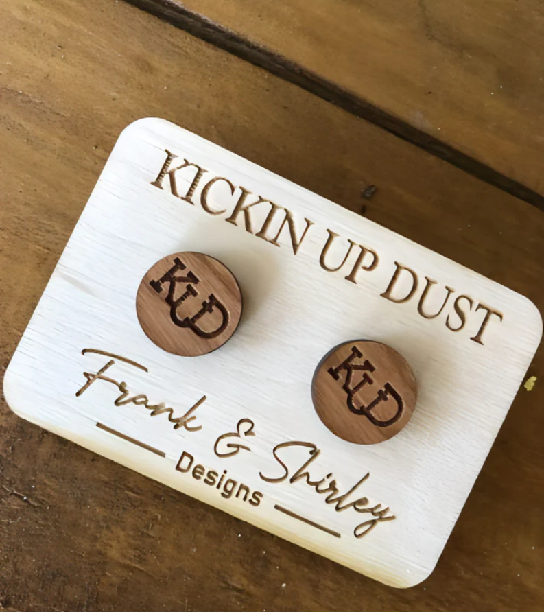 Kickin Up Dust Wooden Earrings