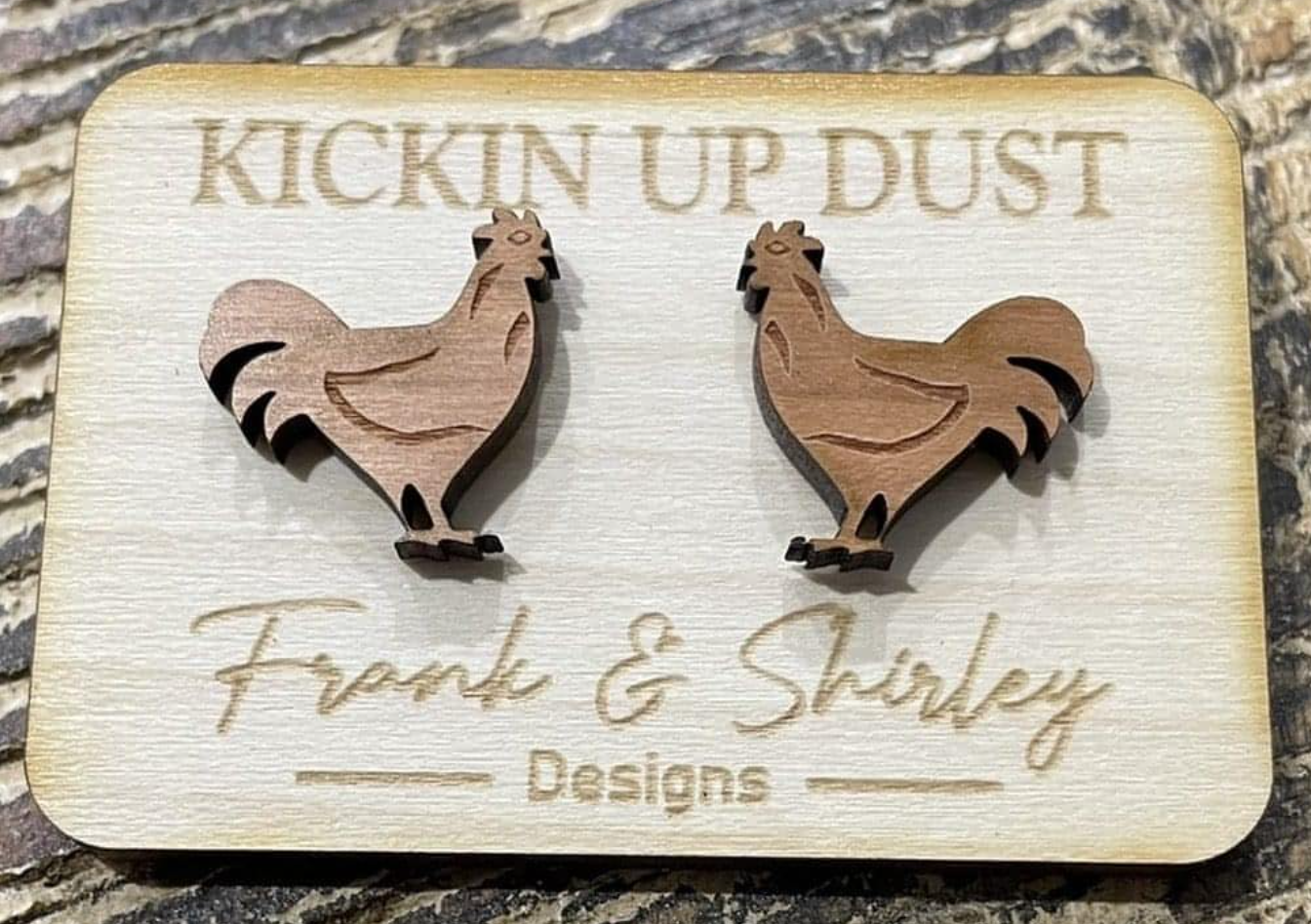 Kickin Up Dust Wooden Earrings