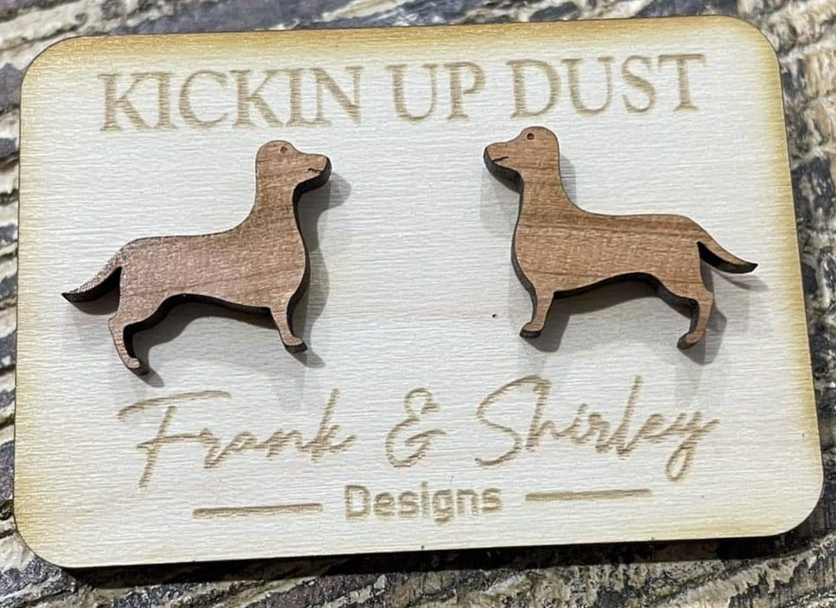 Kickin Up Dust Wooden Earrings
