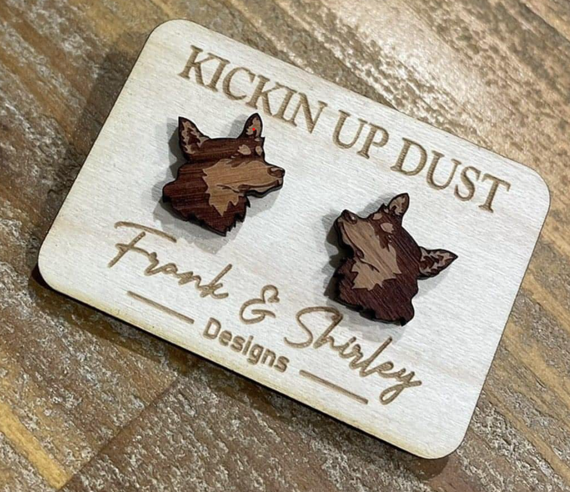 Kickin Up Dust Wooden Earrings