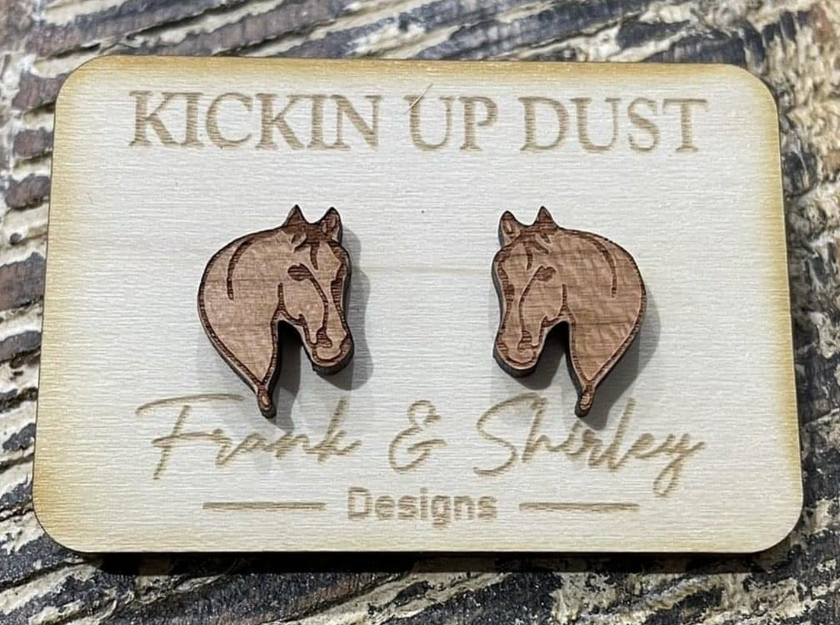 Kickin Up Dust Wooden Earrings