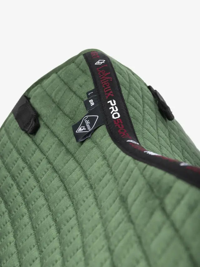 LeMieux Suede Dressage Square Hunter Green | Saddleworld Ipswich | Horse Supplies | Saddle Cloths and Ear Bonnetts