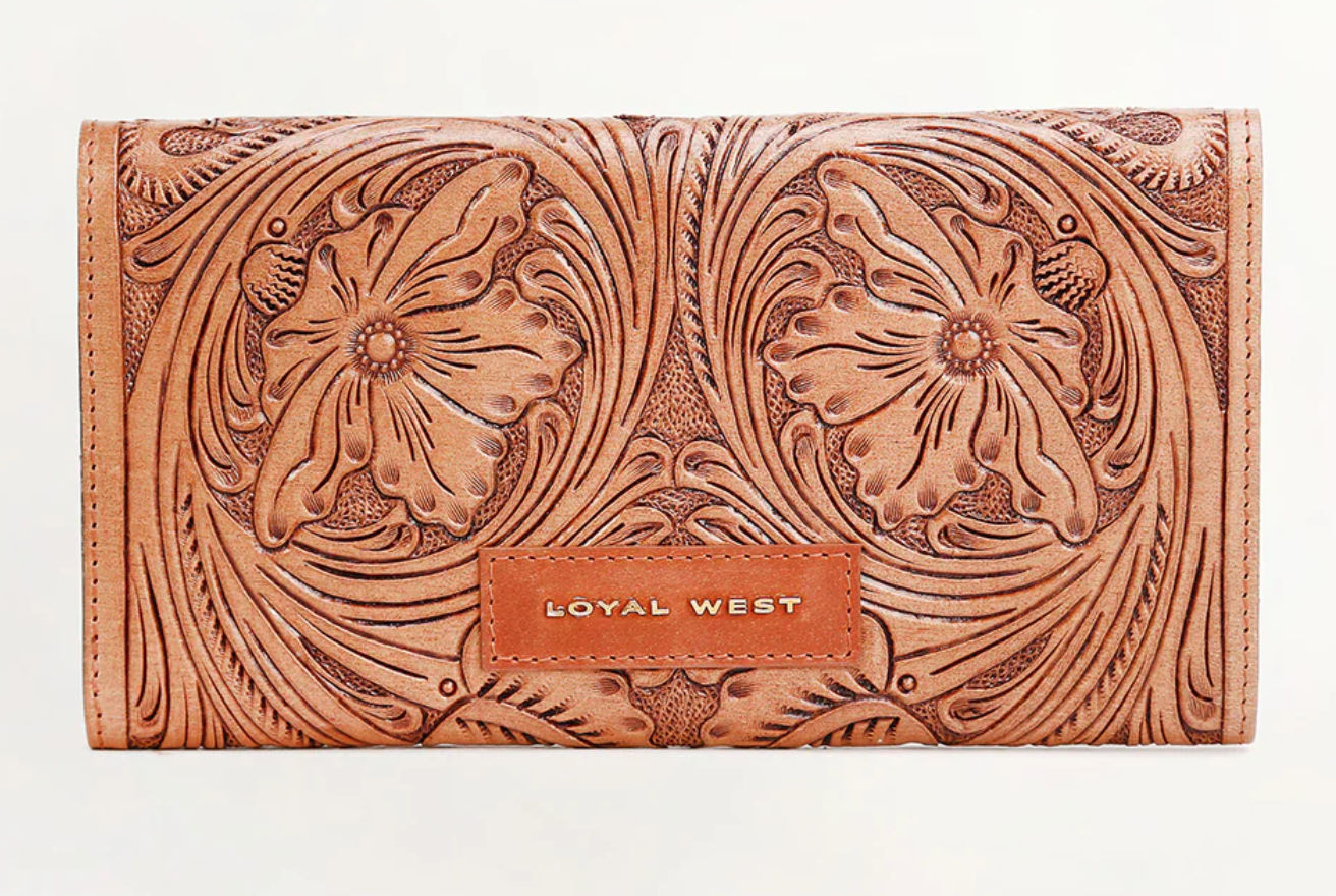 Loyal West Gloriana Wallet in Handtooled Leather