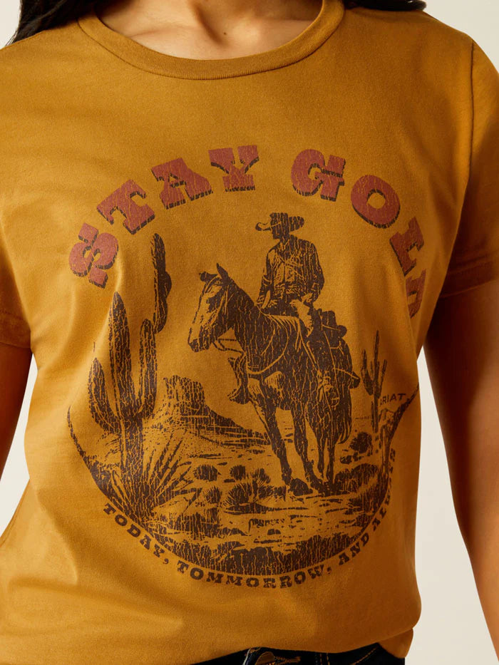 Ariat Wms Stay Gold SS Tee Harvest Gold - Black Friday Sale