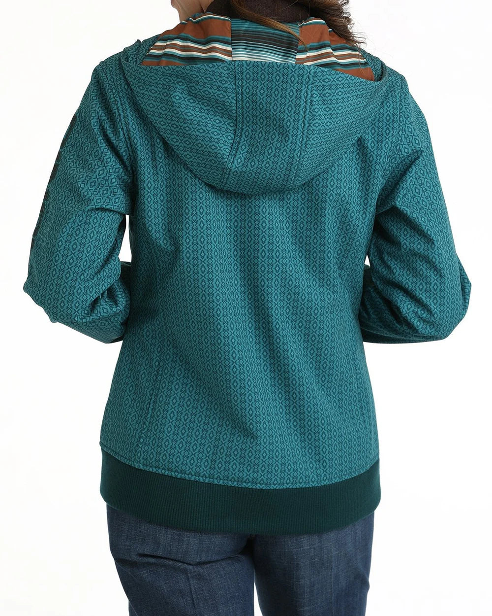 Cinch Ladies Bonded Textured Teal Hooded Jacket