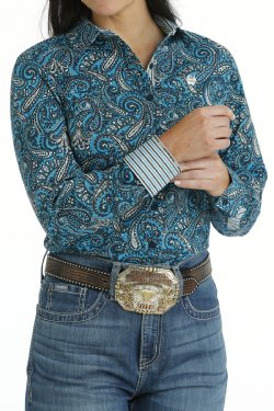 Cinch Wmns Button Down Western Shirt - Black Friday Sale