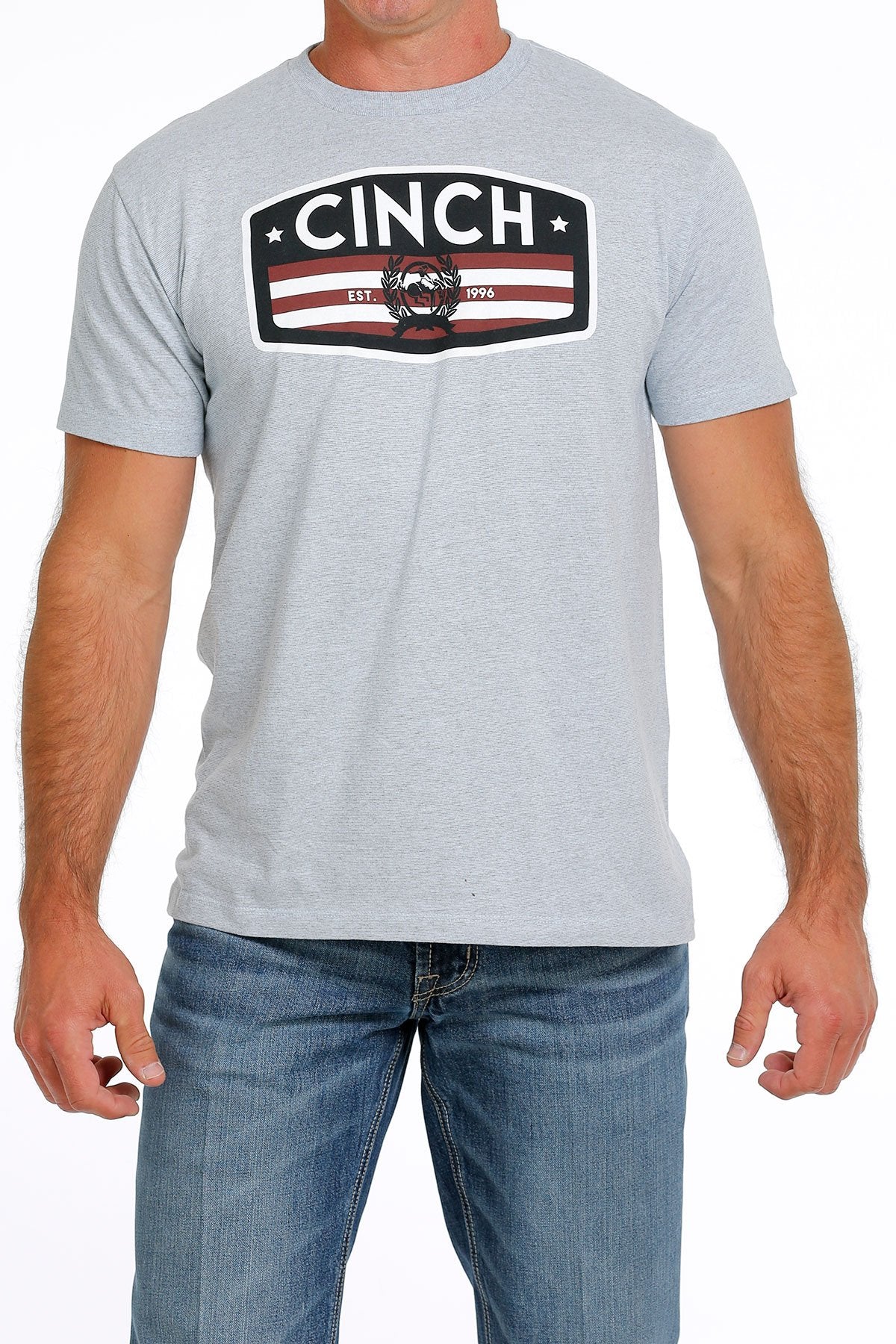 Cinch Mens Light Blue Short Sleeve T Shirt Tee