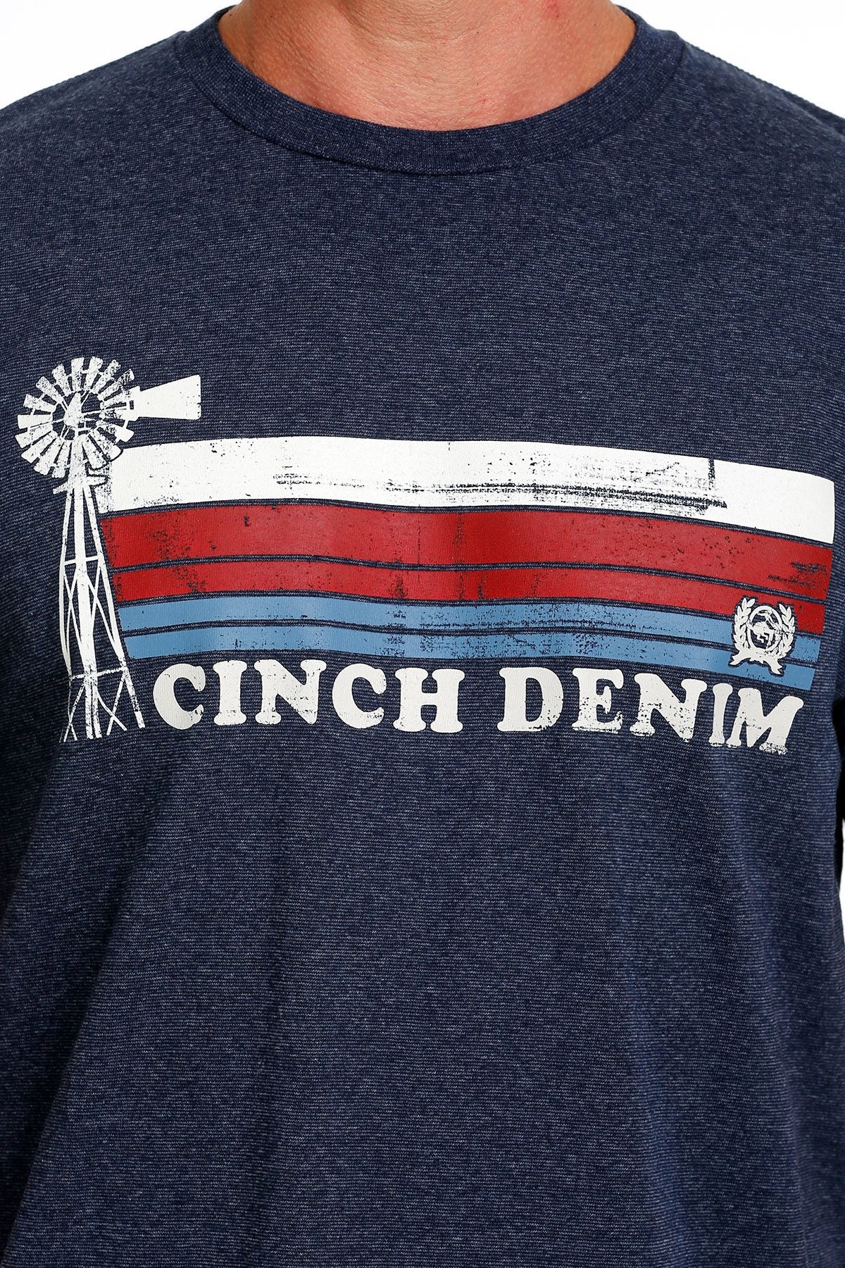 Cinch Mens Navy Logo Short Sleeve T Shirt