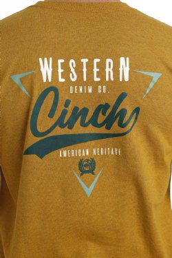 Cinch Mens Mustard Graphic Tee