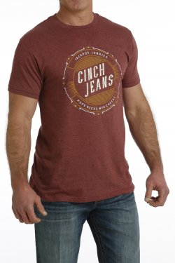 Cinch Mens Red Heather Jackpot Junkies Londen T Shirt - EOFY Sale