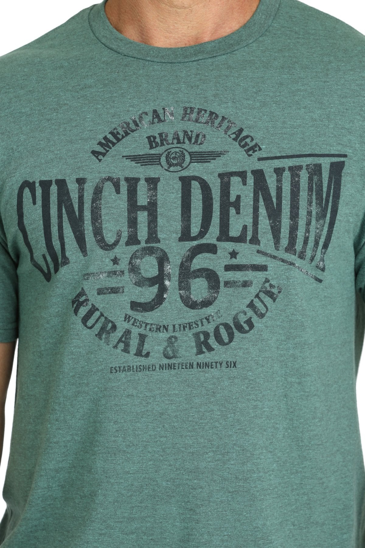 Cinch Denim Western Tee Green - EOFY Sale