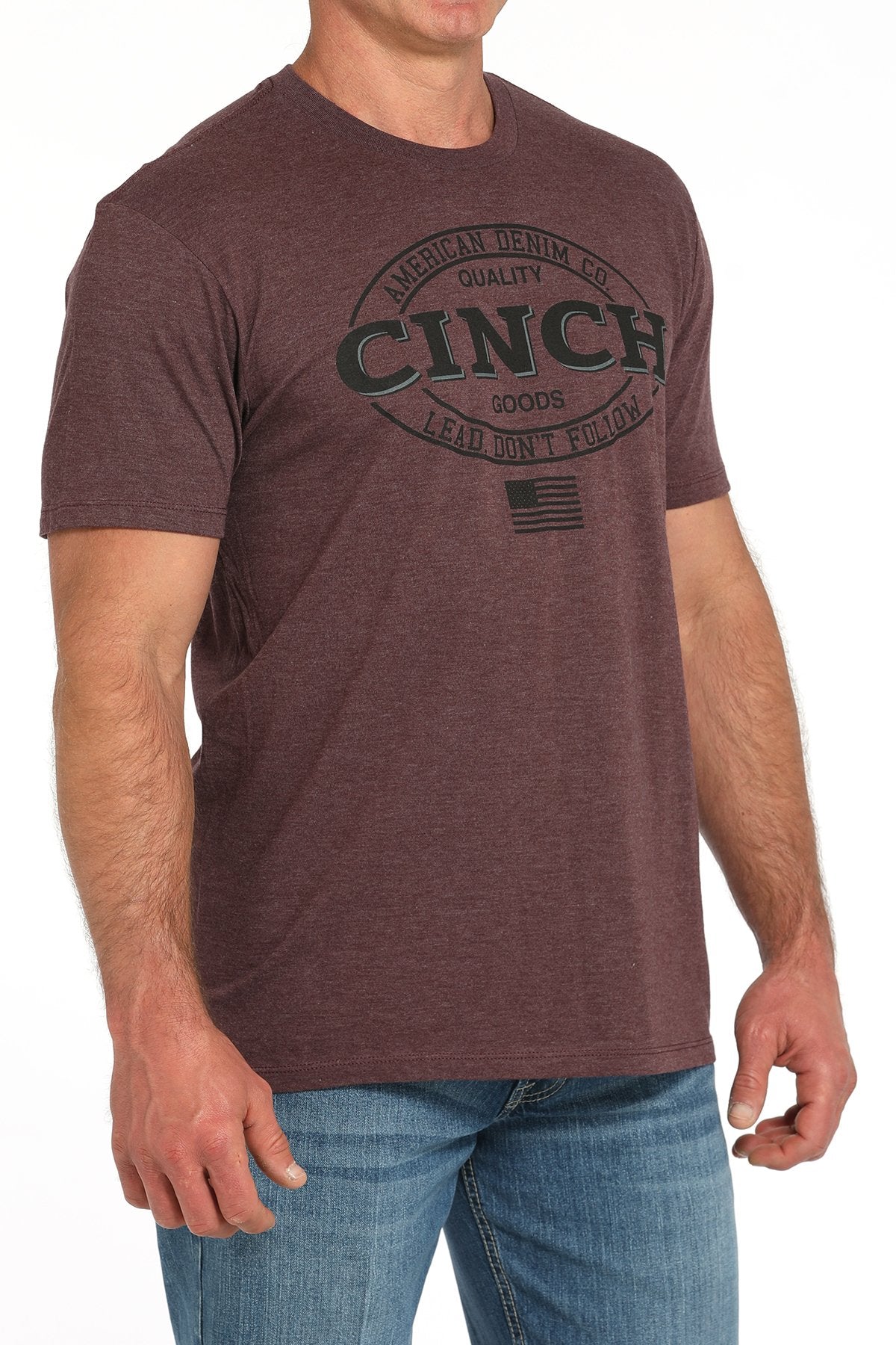 Cinch Mens Lead Dont Follow Tee - Purple