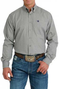 Cinch Mens Grey Geometric Print - Black Friday Sale