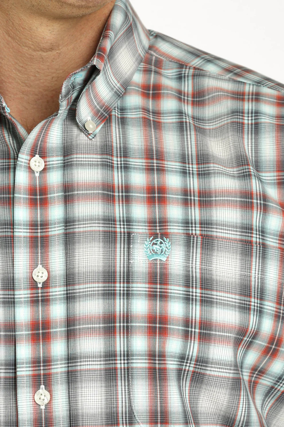 Cinch Mens Classic Fit Geometric Print Button Down Shirt