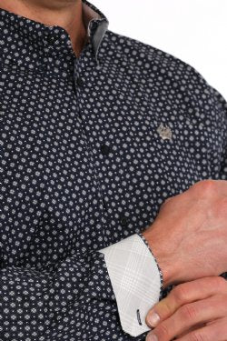 Cinch Mens Geometric Print Long Sleeve Shirt