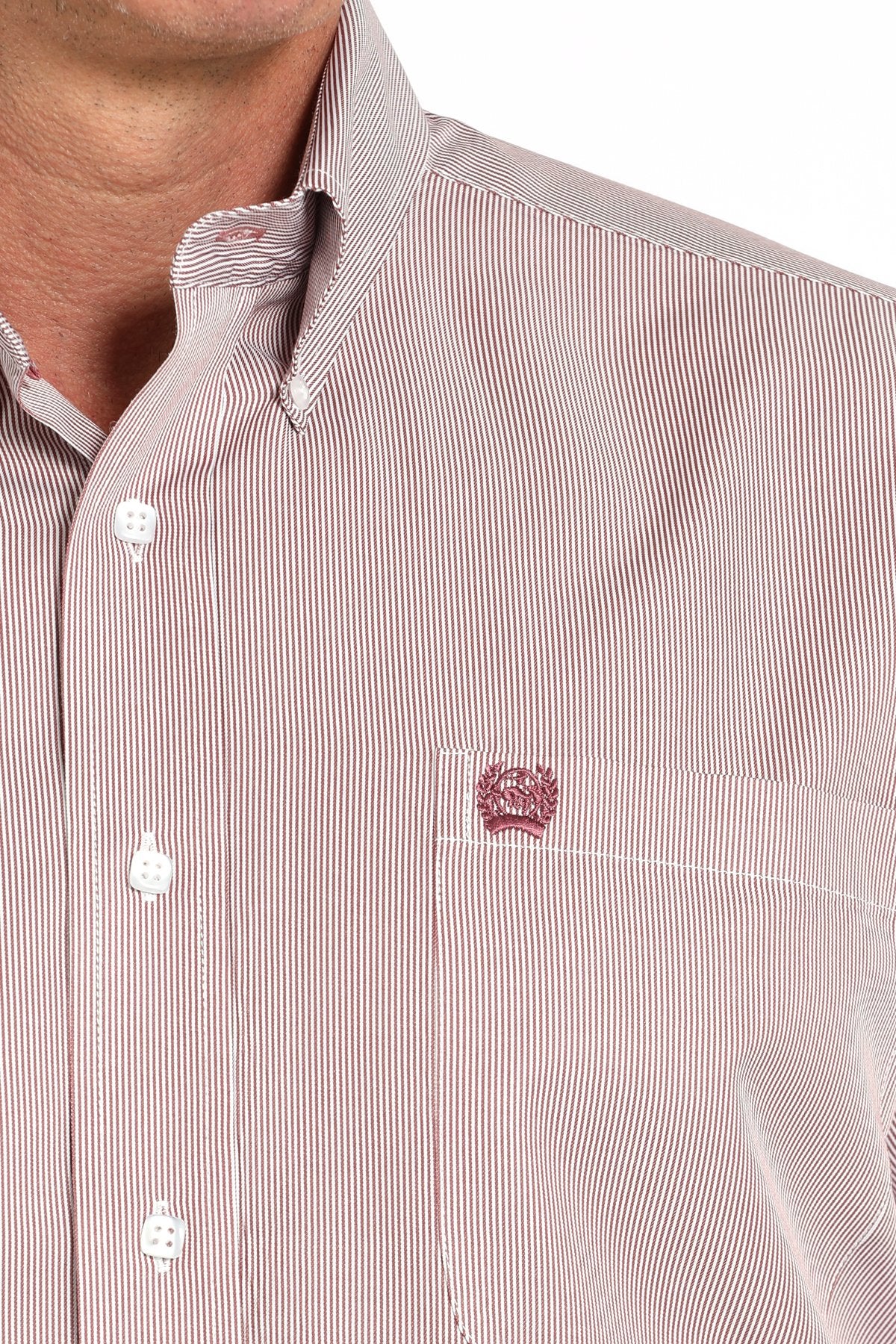Cinch Mens Tencel Striped Button Down Western Shirt - Pink