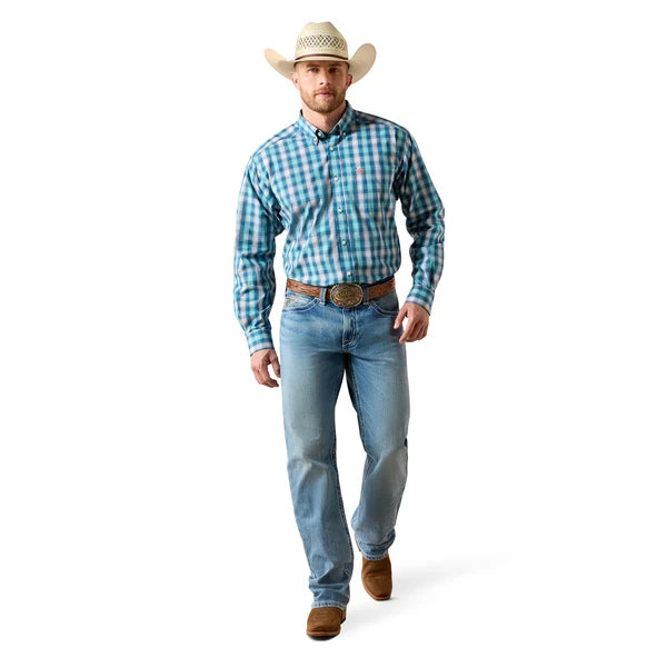 Ariat Mns Pro Sereis James Classic Fit LS Shirt White Plaid