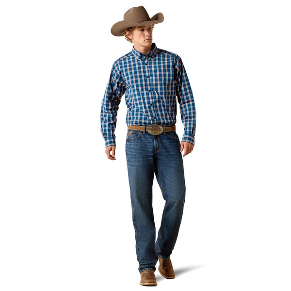 Ariat Mns Pro Series Jackson Classic Fit LS Shirt Poseidon Plaid