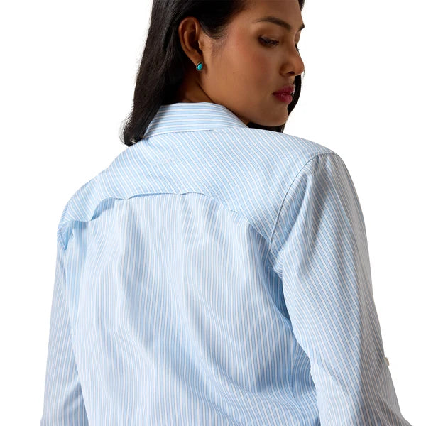Ariat Wms Venttek LS Shirt Nawtucket Breeze Railroad Stripe