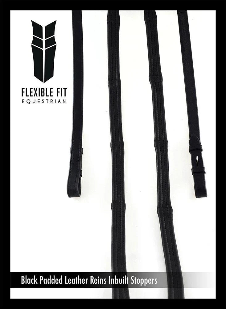 Flexible Fit Padded Leather Reins 5/8