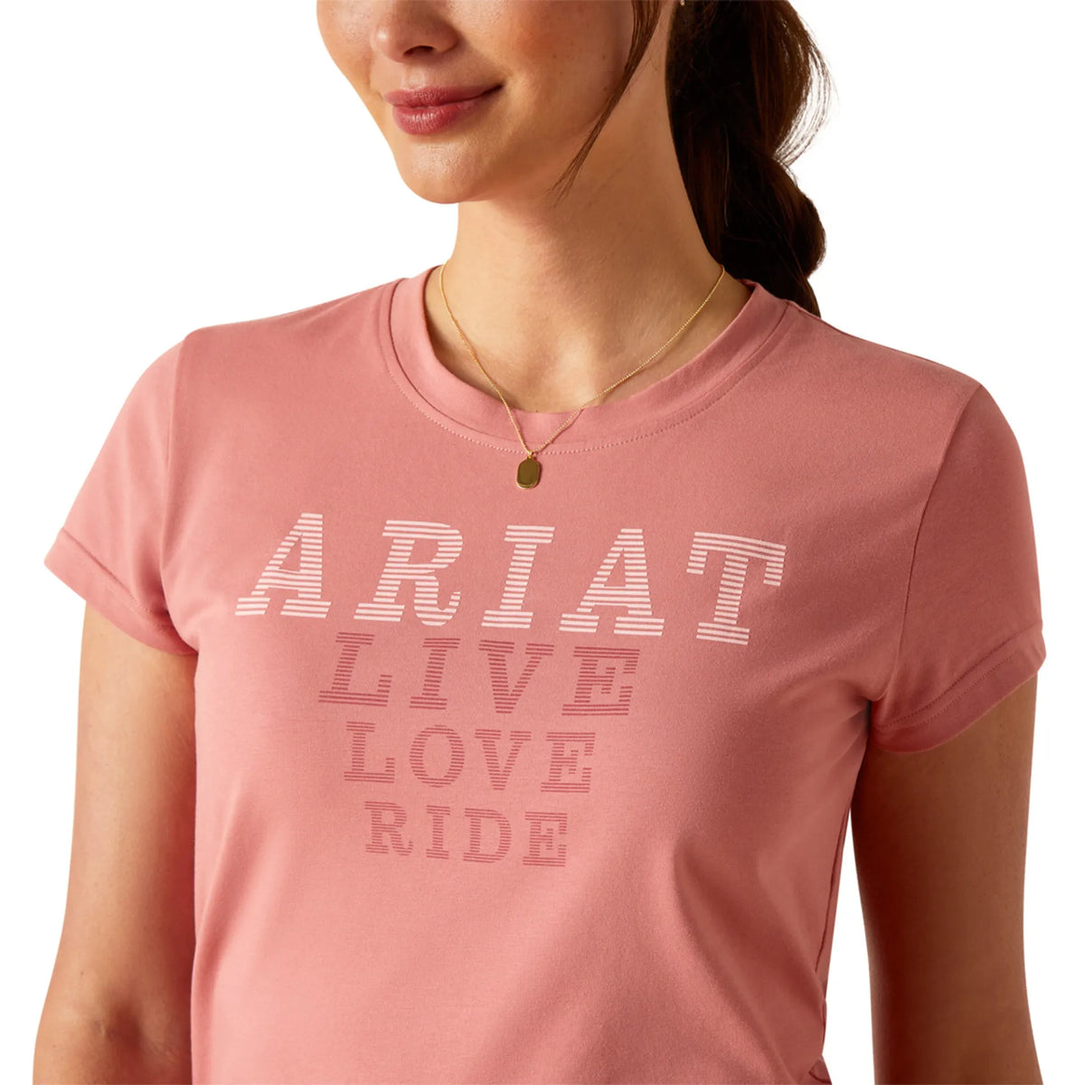 Ariat Wms Live Ride SS T Shirt Dusty Rose - Black Friday Sale