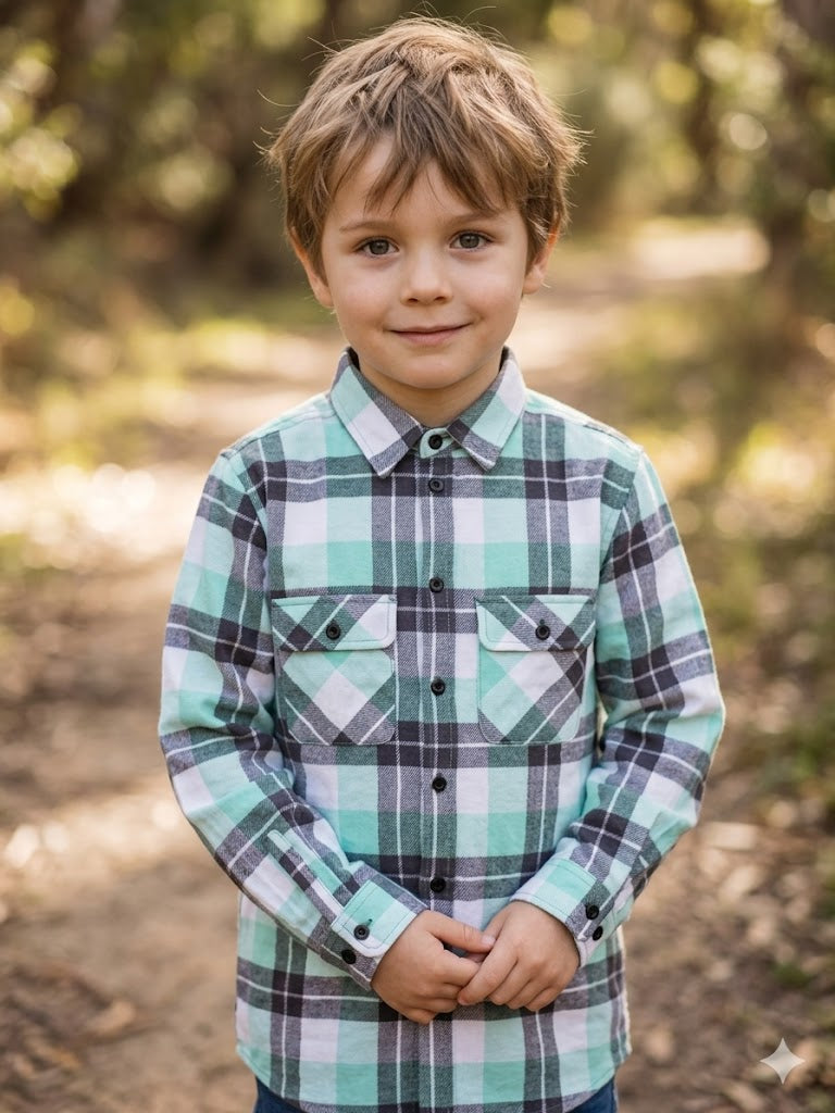 Pilbara Flannelette Shirt Childrens Open Front - Winter 26