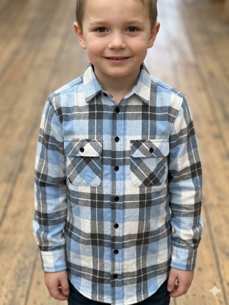 Pilbara Flannelette Shirt Childrens Open Front - Winter 26