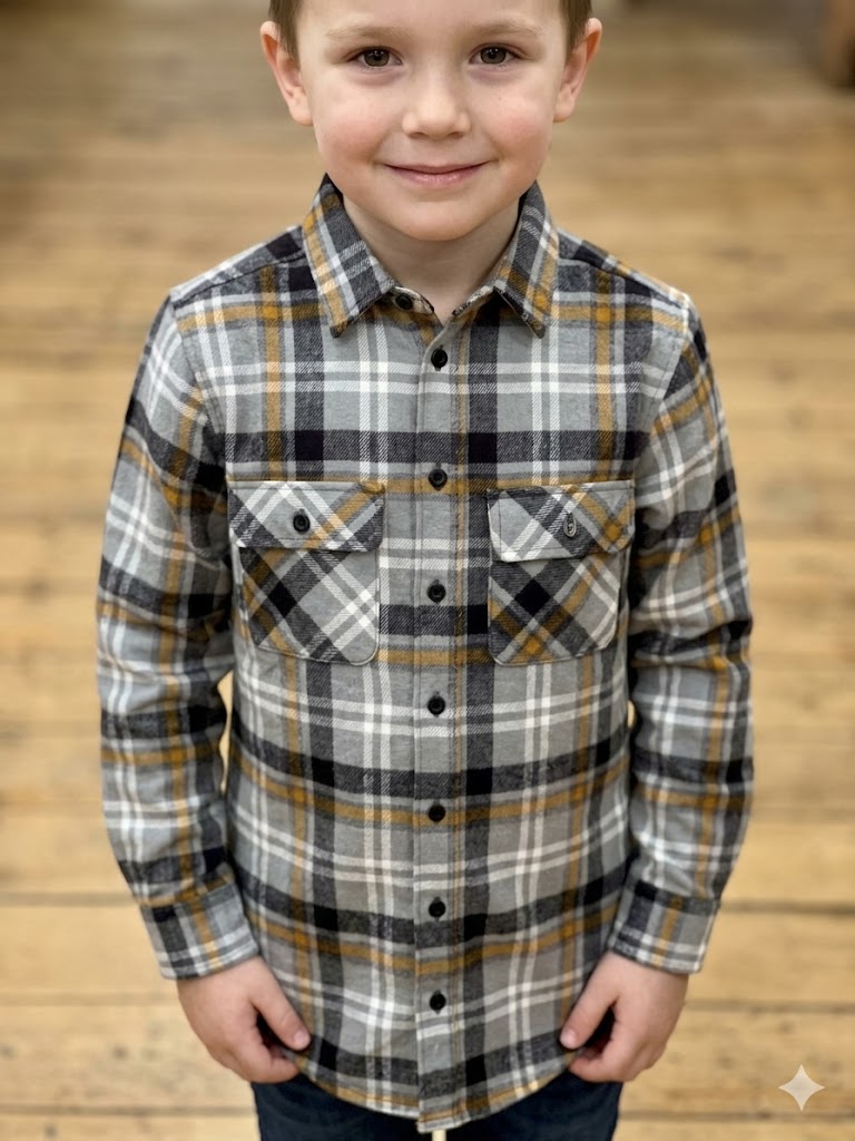 Pilbara Flannelette Shirt Childrens Open Front - Winter 26