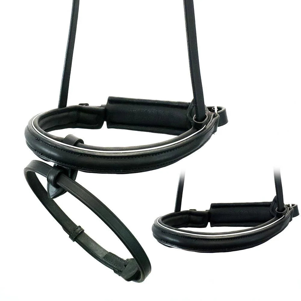Flexible Fit Premium Black Snaffle Bridle - Elegance