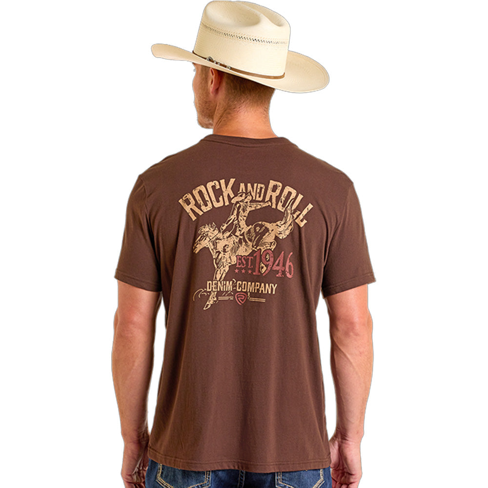 Rock and Roll Denim Bronco Rider Graphic Tee - Black Friday Sale