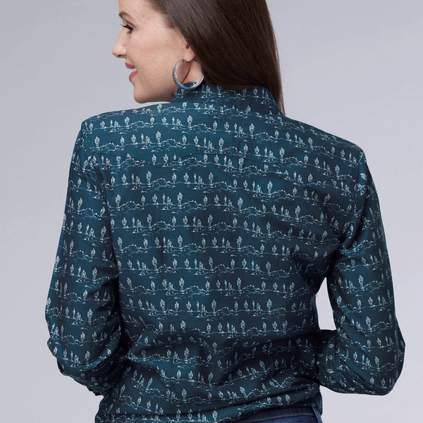 Roper Wms West Made Collection LS Print Shirt - Black Friday Sale