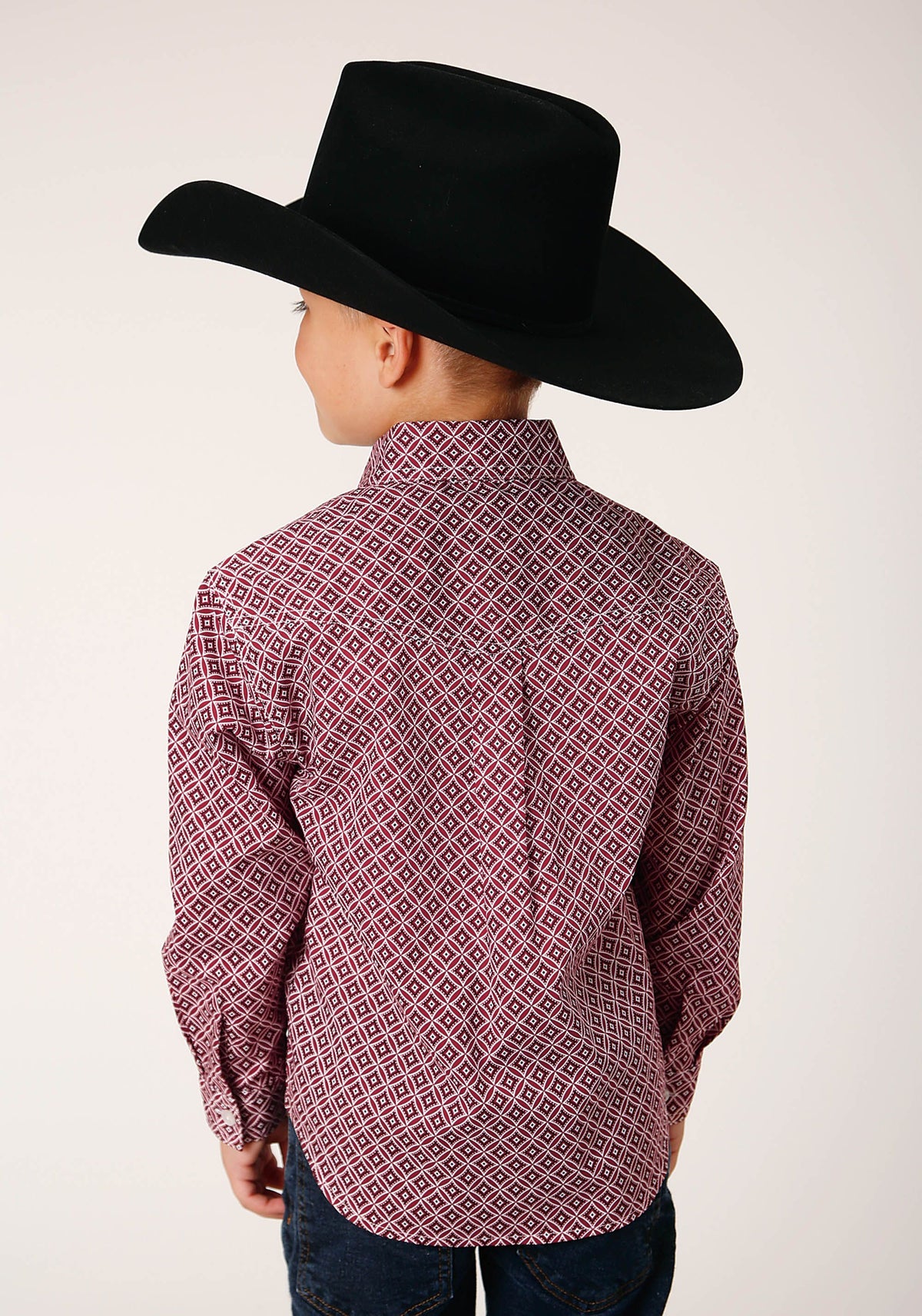 Roper Bys Amarillo Collection LS Shirt Print Red - EOFY Sale