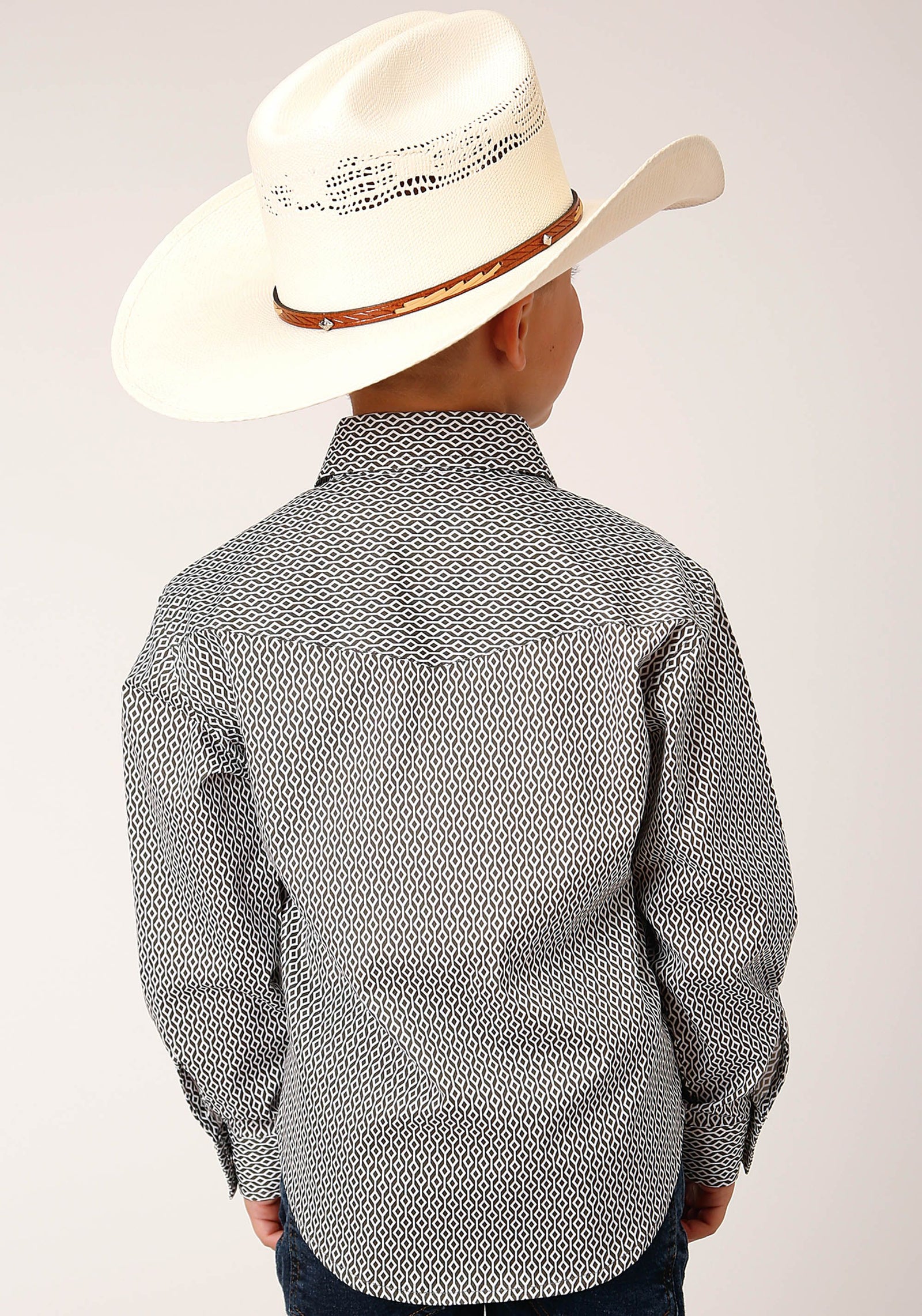 Roper Bys Amarillo Collection LS Shirt Print Green - EOFY Sale
