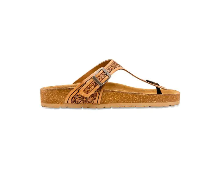 Grashius Western Hand Tooled Sandals