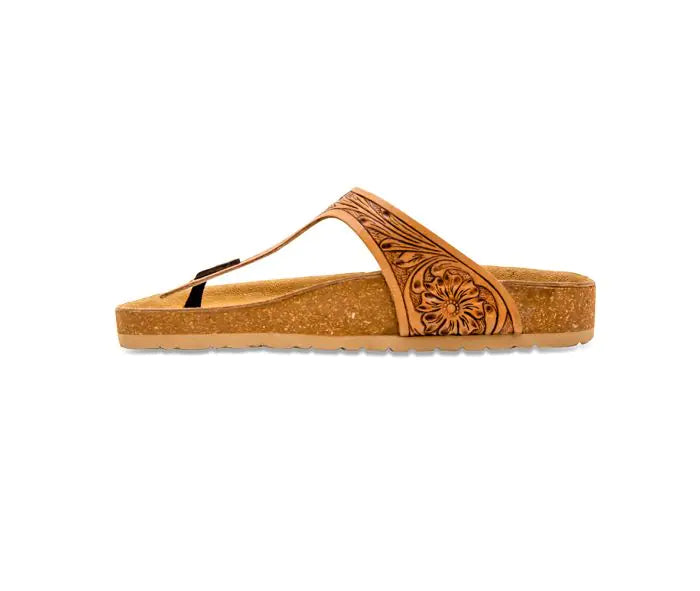 Grashius Western Hand Tooled Sandals