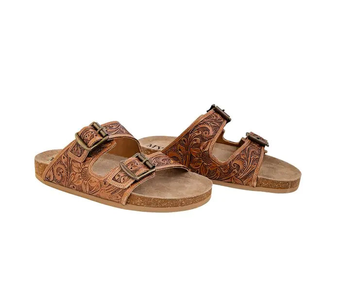 Footo Western Hand Tooled Sandals