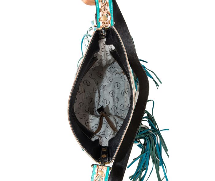 Pony Trail Fringed Hand-Tooled Bag