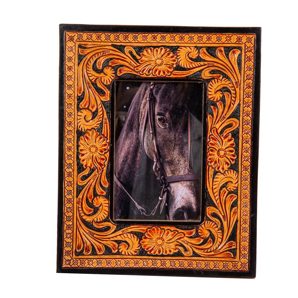 Classic Country Hand Tooled Photo Frame