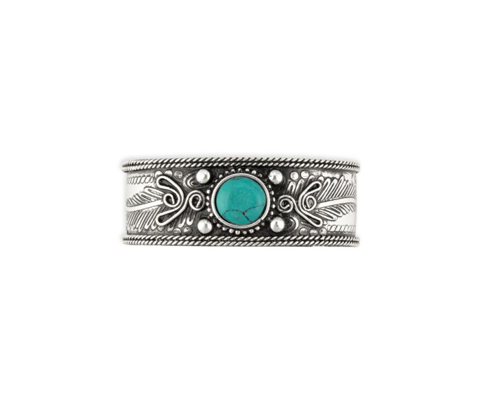 Pueblo Visions Silver Tone and Turquoise Look Bracelet