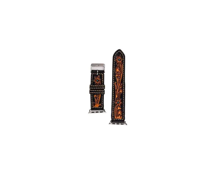 Fox Trail Hand-tooled Leather Watchband