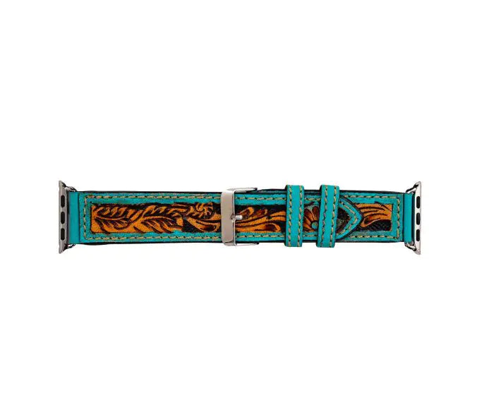 Flora Falls Hand Tooled Leather Watchband 38mm/40mm