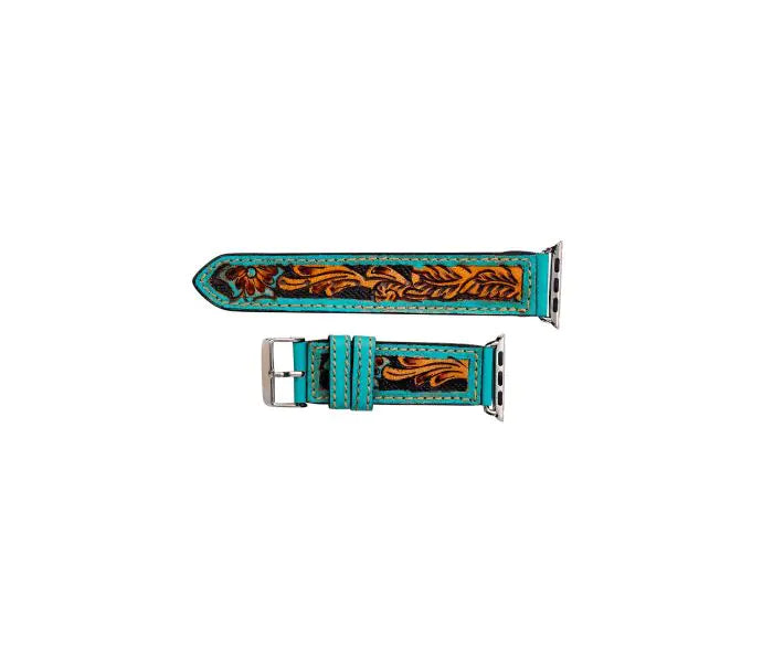 Flora Falls Hand Tooled Leather Watchband 38mm/40mm
