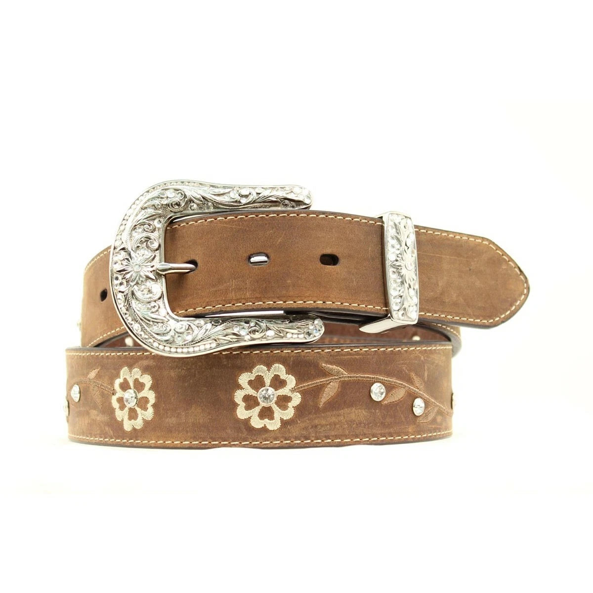 Ariat Wms Flower Belt 1.5in Brown
