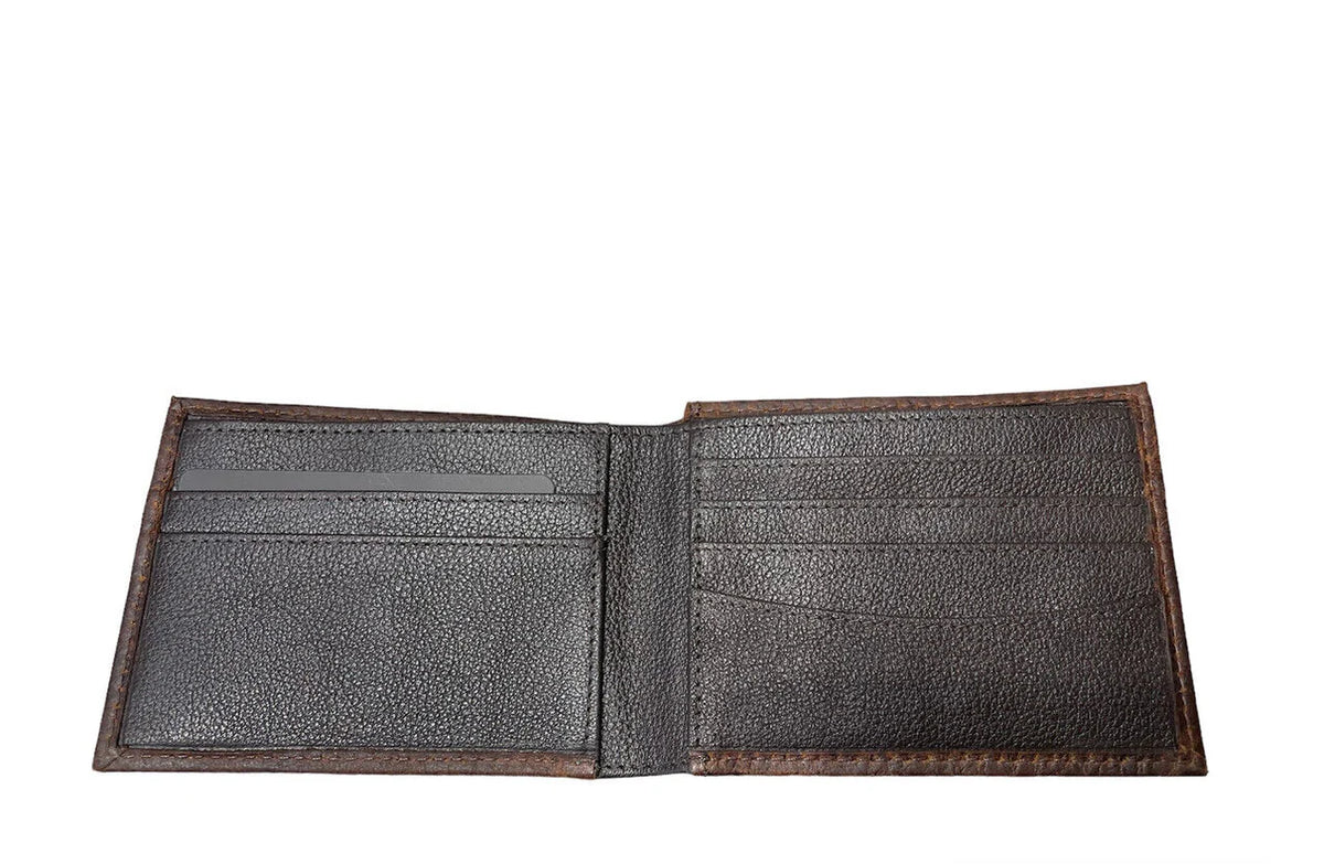 Ariat Bifold Wallet Floral Embossed Ivory Stitch Brown