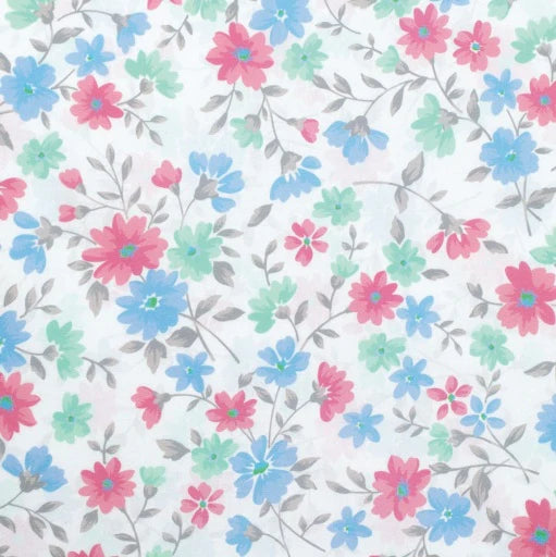 Just Country Wmns Georgie Half Button Print Workshirt Confetti Floral/Turquoise